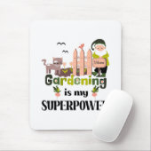 Tapis De Souris Superpuissance du jardin, jardinier mignon (Avec souris)