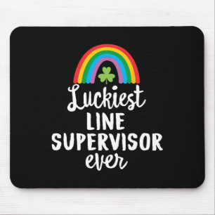 Tapis De Souris Superviseur de ligne le plus chanceux St Patrick D