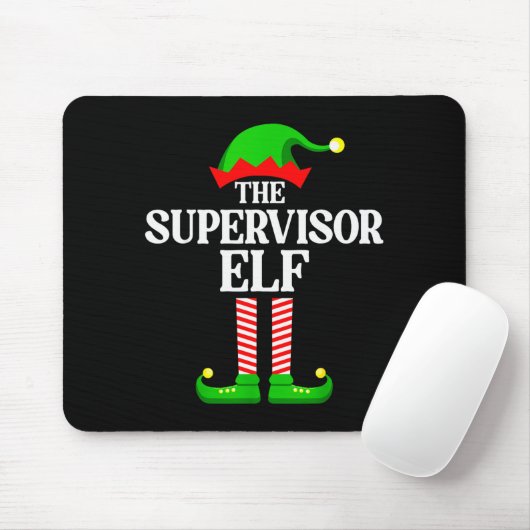 Tapis De Souris Supervisor Elf Family Matching Group Funny Christm (Avec souris)