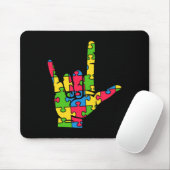 Tapis De Souris Support Autism Love Sign Language (Avec souris)