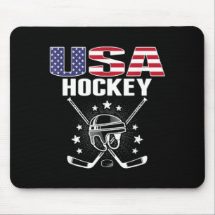 Tapis De Souris Support des fans de hockey sur glace d'Amérique Je