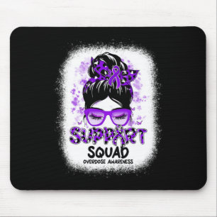 Tapis De Souris Support Squad Messy Bun Butterfly Purple Ribbon Ov
