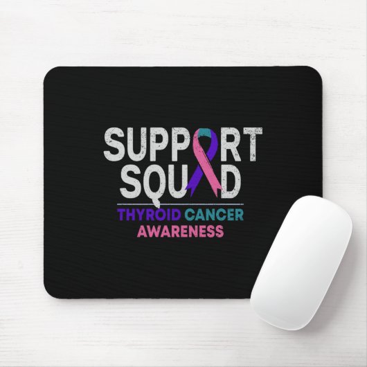 Tapis De Souris Support Squad Thyroide Cancer Awareness Month Ribb (Avec souris)