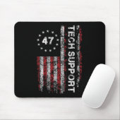 Tapis De Souris Support Technique Drapeau États-Unis Maison Blanch (Avec souris)