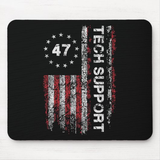 Tapis De Souris Support Technique Drapeau États-Unis Maison Blanch (Devant)