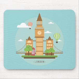 Tapis de souris sur les monuments de Londres en An