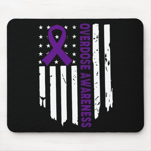 Tapis De Souris Surdose de fin Pruple Ribbon Opioïde Surdose d'adj (Devant)