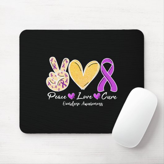 Tapis De Souris Surdose Sensibilisation Paix Amour Coeur Ribbon Fa (Avec souris)