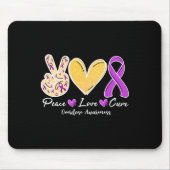 Tapis De Souris Surdose Sensibilisation Paix Amour Coeur Ribbon Fa (Devant)