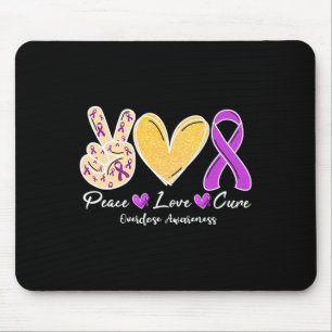 Tapis De Souris Surdose Sensibilisation Paix Amour Coeur Ribbon Fa