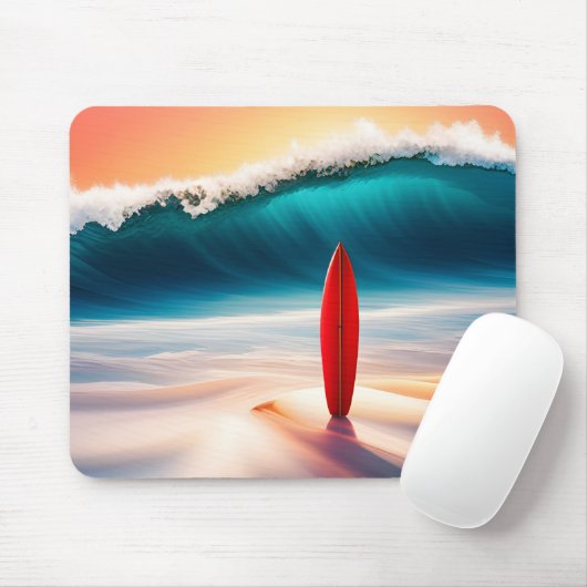 Tapis De Souris Surf Avec Grande Vague (Avec souris)