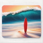 Tapis De Souris Surf Avec Grande Vague (Devant)