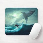 Tapis De Souris Surf avec requins (Avec souris)