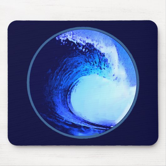 Tapis De Souris surf cool bleu vague (Devant)