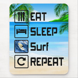 Tapis De Souris Surf de sommeil de manger répéter