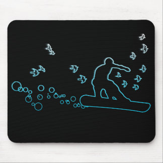 Tapis De Souris surf des neiges avec des oiseaux