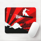 Tapis De Souris surf des neiges. rouge (Avec souris)