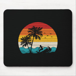 Tapis De Souris Surf Vintage Surfeur Rétro Surf Hawaï Plage Vacanc