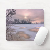 Tapis De Souris Surface gelée | Po River, Piémont, Italie (Avec souris)