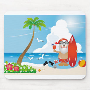 Tapis De Souris surfer santa claus