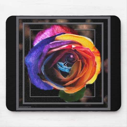 Tapis De Souris Surfer sur le Rose Rainbow (Devant)