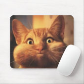 Tapis De Souris Surpris Chat Mousepad (Avec souris)