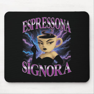 Tapis De Souris Surreal Italian Brainrot Meme Espressona Signora F