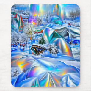 Tapis De Souris Surreal Winter Wonderland avec lumière Iridescente