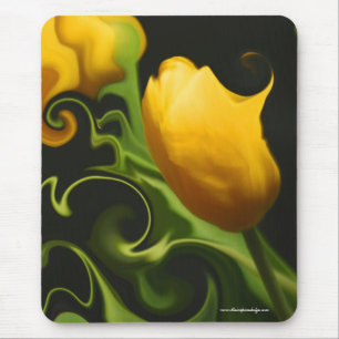 Tapis de souris surréaliste de nature jaune