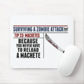 TAPIS DE SOURIS SURVIE D'UNE ATTAQUE DE ZOMBI ; MACHETTES (Avec souris)