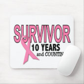 Tapis De Souris SURVIVANT de CANCER DU SEIN 10 ans et comptes (Avec souris)