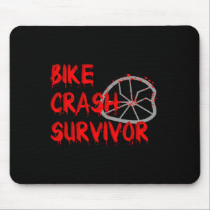 Tapis De Souris Survivant d'un accident de vélo Drôle de chute et
