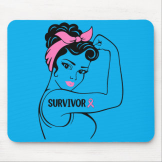 Tapis De Souris Survivante du cancer du sein Rosie Riveter nk Sens