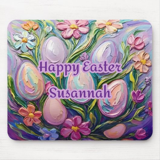 Tapis De Souris SUSANNAH ~ Œufs de Pâques 3D Fleurs ~ (Devant)