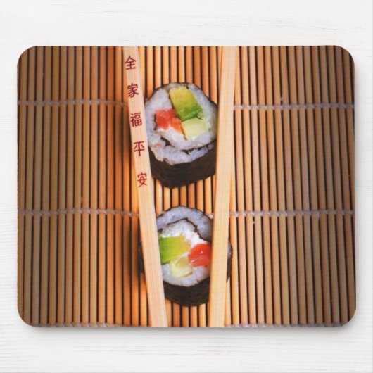 Tapis De Souris Sushi et baguettes en bois (Devant)