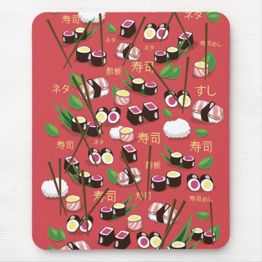 Tapis De Souris Sushi Rouge (Devant)