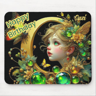 Tapis De Souris SUZI ~ Fée teintée verte ~ Mousepad