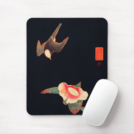 Tapis De Souris Swallow and Camellia (1900) par Ito Jakuchu (Avec souris)