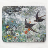 Tapis De Souris Swallow and Flower Field, Bruno Liljefors (Devant)