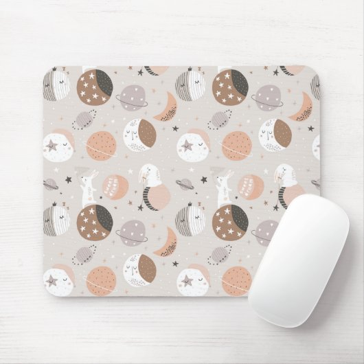 Tapis De Souris Sweat Dream Bunnies Dans Motif spatial (Avec souris)