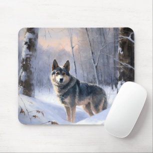 Tapis De Souris Swedish Vallhund Qu'il neige Noël 