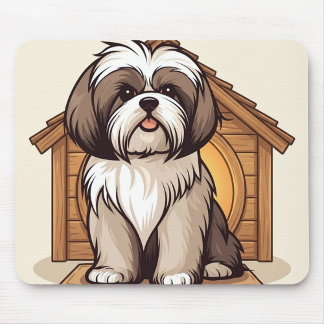 Tapis De Souris Sweet Brown and White Shih Tzu