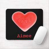 Tapis De Souris Sweet Heart Black 'Nom' mousepad (Avec souris)