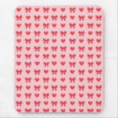 Tapis De Souris Sweet Pink Hearts & Bows Pattern (Devant)