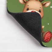 Tapis De Souris Sweet Reindeer Pair in Holiday Snowfall (Coin)