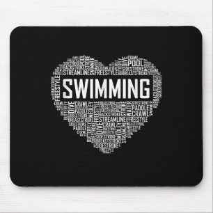 Tapis De Souris Swimming Heart Coach Swimmer Venin Swim Lover Toxi