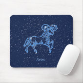 Tapis De Souris Symbole Aries Constellation et Zodiac avec étoiles (Avec souris)