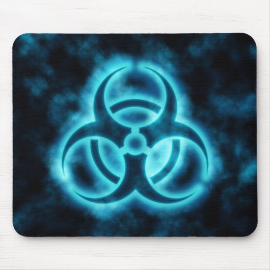 Tapis De Souris Symbole Bleu-Blanc Mousepad de Biohazard de lueur (Devant)