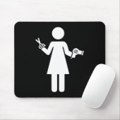 Tapis De Souris Symbole coiffeur (Avec souris)