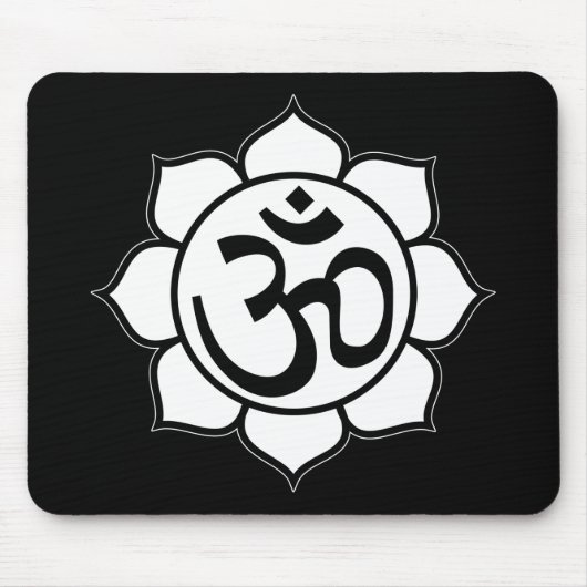 Tapis De Souris Symbole d'Aum de fleur de Lotus (Devant)